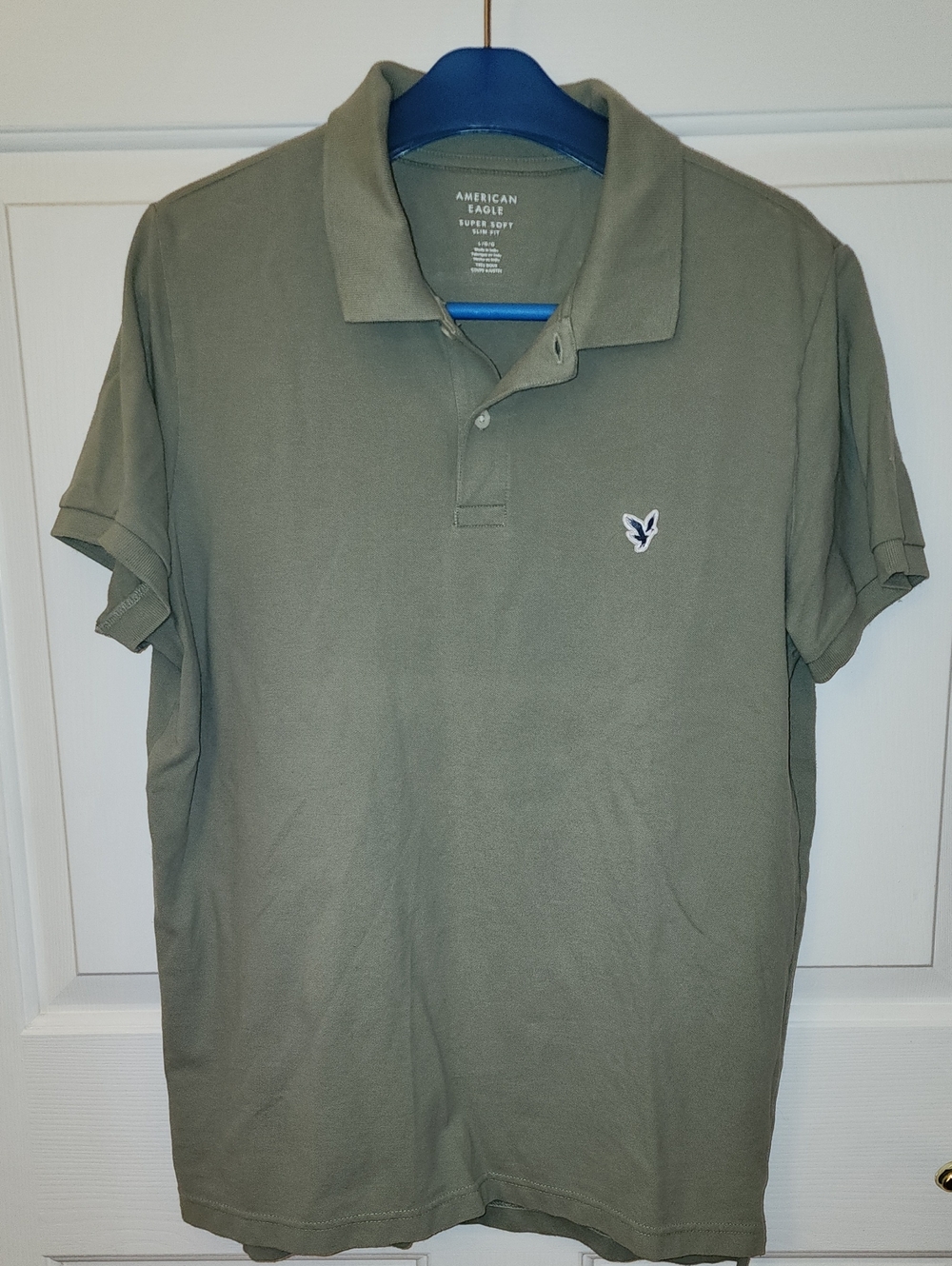 American Eagle Outfitters Olive Green Men's Polo